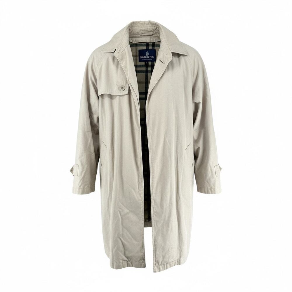 Vintage 90s London Fog Limited Edition Trench Coat Utility Neutral Plaid Lining